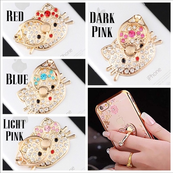 🎀NEW HELLO KITTY Cell Phone Ring Grip Gold NWT - Picture 8 of 8